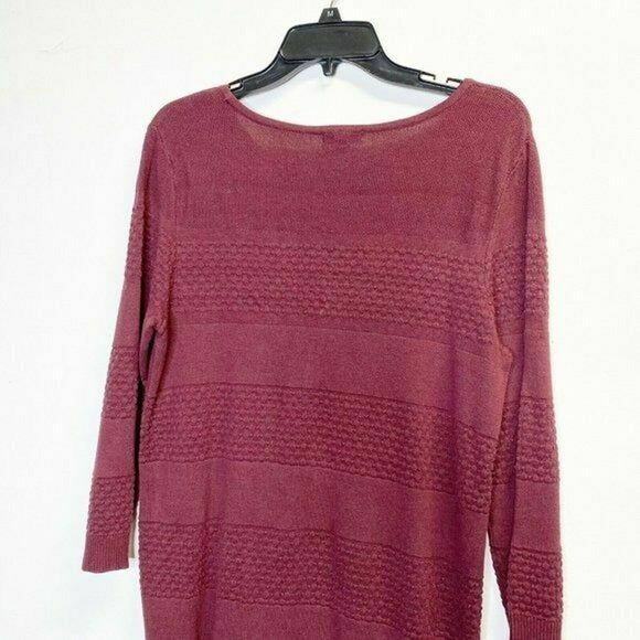 Croft & barrow knit pullover sweater burgundy Blouse sz M cotton - Picture 3 of 12